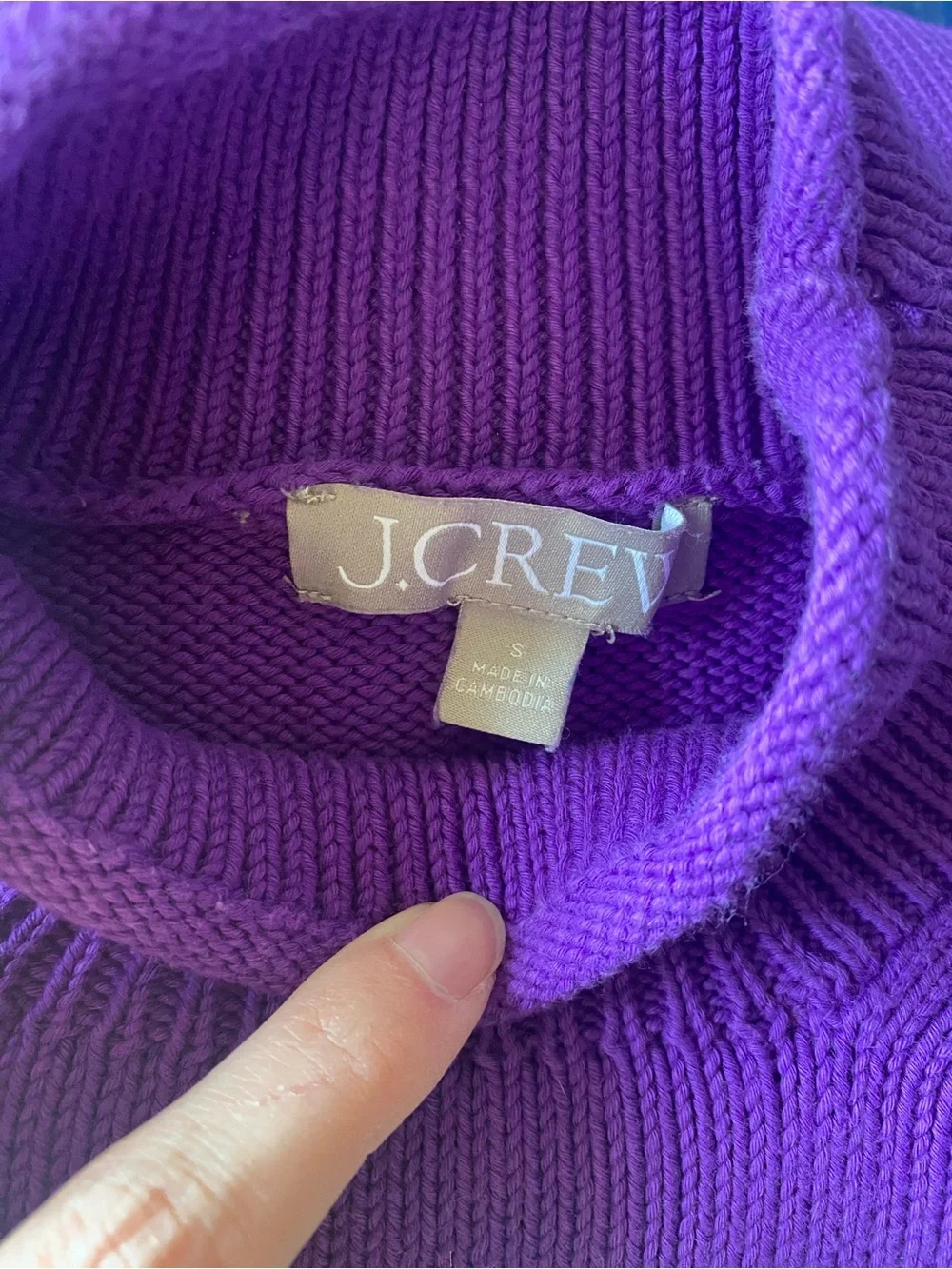 EUC JCREW - Purple Roll Neck Cotton Summer Sweater - Size Small - Picture 4 of 4